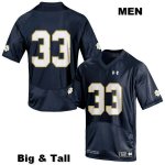 Notre Dame Fighting Irish Men's Shayne Simon #33 Navy Under Armour No Name Authentic Stitched Big & Tall College NCAA Football Jersey BCE8699BH